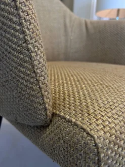 2er-Set Stuhl Flow Dining Stoff Dedar Lutetia Jute Dunkelbeige Drahtuntergestell Tiefschwarz