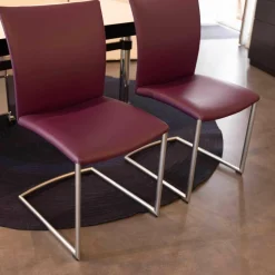 2er-Set Stuhl Freischwinger Nobile Swing Soft Leder Lila