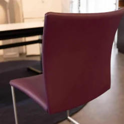 2er-Set Stuhl Freischwinger Nobile Swing Soft Leder Lila