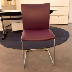 2er-Set Stuhl Freischwinger Nobile Swing Soft Leder Lila