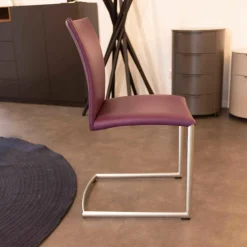 2er-Set Stuhl Freischwinger Nobile Swing Soft Leder Lila