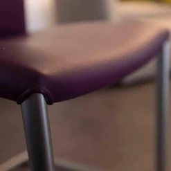 2er-Set Stuhl Freischwinger Nobile Swing Soft Leder Lila