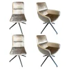 4er-Set Stuhl H100 Stoff Velour Glänzend Champagner