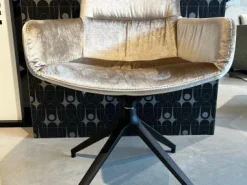 4er-Set Stuhl H100 Stoff Velour Glänzend Champagner