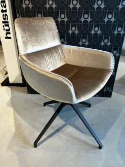 4er-Set Stuhl H100 Stoff Velour Glänzend Champagner