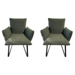 2er-Set Stuhl Heaven Dining Stoff Queen BW1775 311 Grün Metallgestell Kufe Schwarz