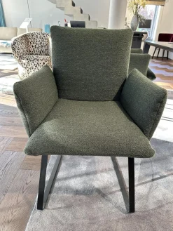 2er-Set Stuhl Heaven Dining Stoff Queen BW1775 311 Grün Metallgestell Kufe Schwarz