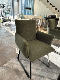 2er-Set Stuhl Heaven Dining Stoff Queen BW1775 311 Grün Metallgestell Kufe Schwarz