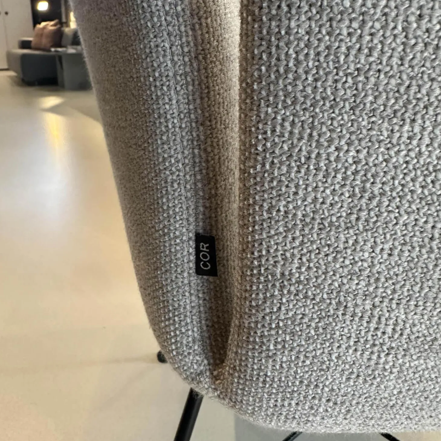 3er-Set Stuhl Jalis Stoff 8081 Muschel Grau Gestell Schwarz