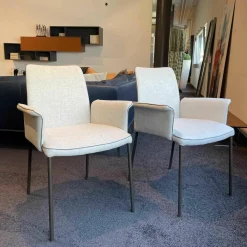 2er-Set Stuhl Jaro 200 Stoff Alina 071 Fawn Keder Leder Comfort Fango