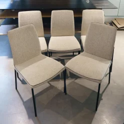 5er-Set Stuhl Jaro 100 Stoff Frozen Harmony Gestell Schwarz