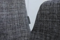 2er-Set Stuhl Liz Mit Und Ohne Armlehne Stoff TAO 7734 Grau Gestell Stahl Pulverbeschichtet