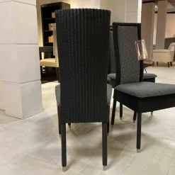 4er-Set Stuhl Loom Buche Anthrazit Umwickelt mit Loomgeflecht