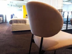 2er-Set Stuhl Luz Stoff Sahara Beige ohne Armlehne Gestell Schwarz