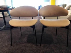 2er-Set Stuhl Luz Stoff Sahara Beige Gestell Schwarz