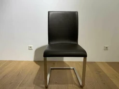 3er-Set Stuhl Lynn B106 Leder Donna Mokka 5000 Braun Gestell Edelstahl