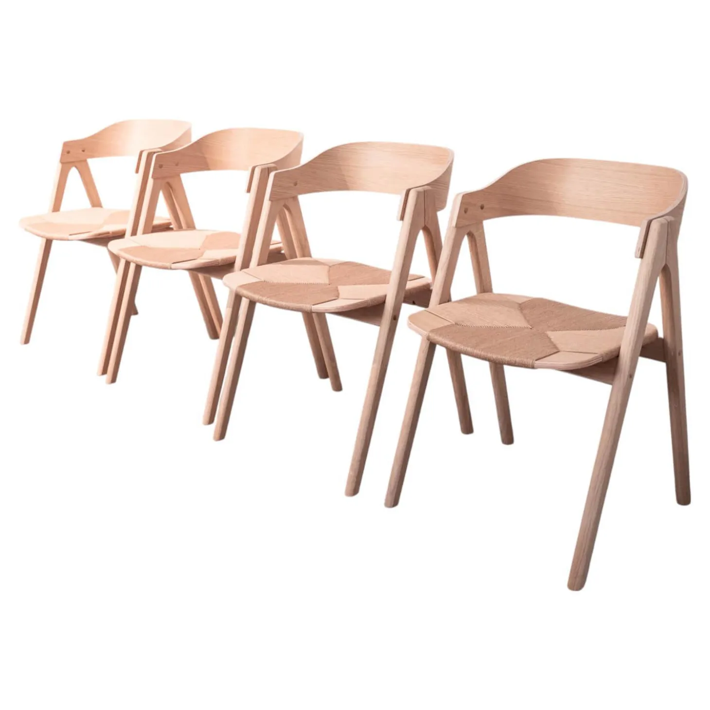 4er-Set Stuhl Mette Eiche Unbehandelt Flechtsitz Natur Holzrücken