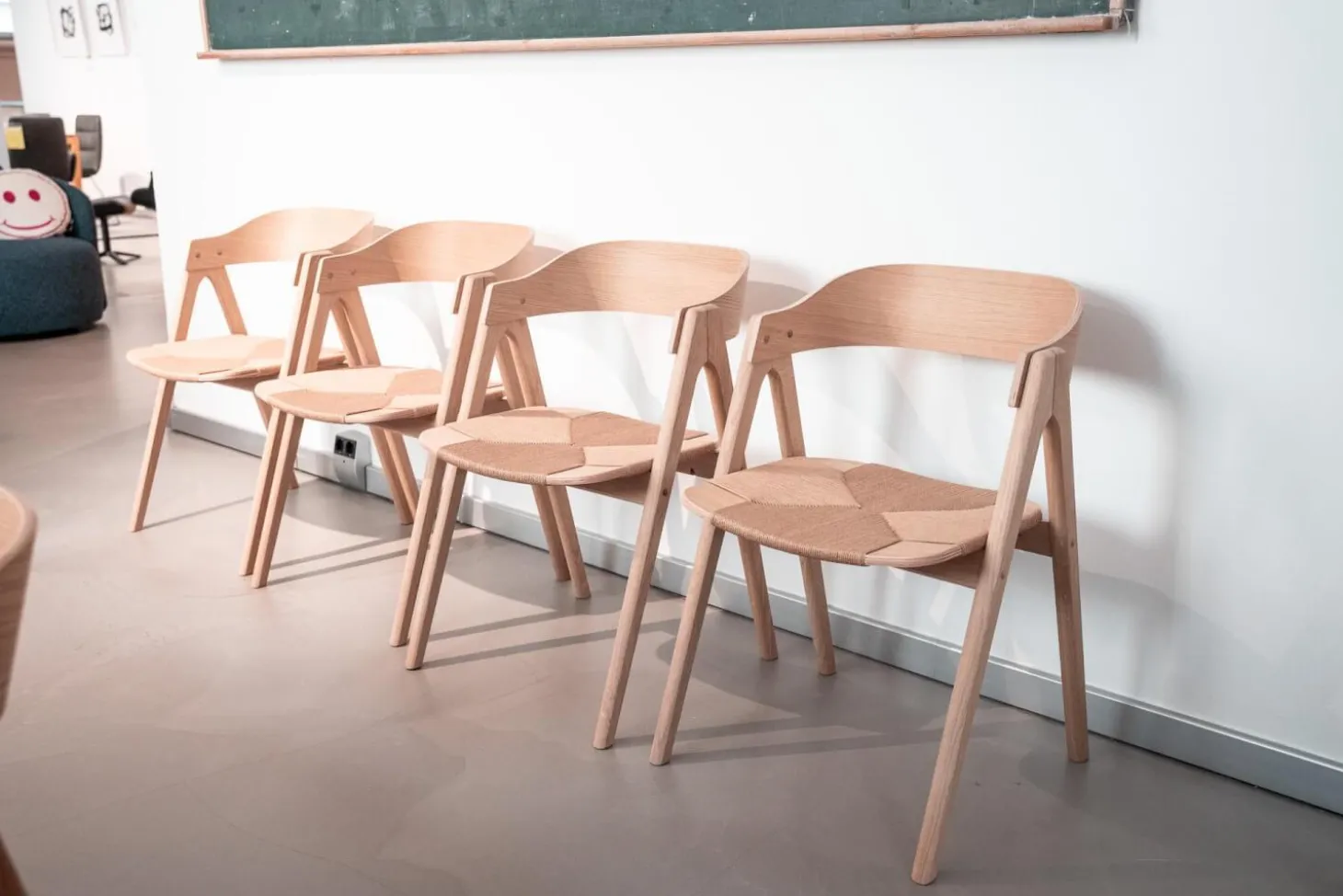 4er-Set Stuhl Mette Eiche Unbehandelt Flechtsitz Natur Holzrücken