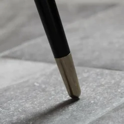 4er-Set Stuhl Modell Albert Stoff Piano 15 Füße Messing Veredelt