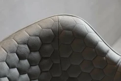 4er-Set Stuhl Modell Albert Stoff Piano 15 Füße Messing Veredelt