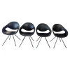 4er-Set Stuhl Moon Integralschaum Schwarz Füße Schwarz