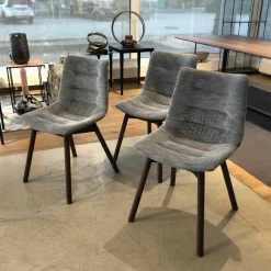 3er-Set Stuhl Nava Stoff Maple 742 Grau Blau