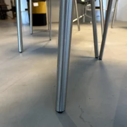 6er-Set Stuhl Oscar Leder Nature Smog Toledo Nero Schwarz Ovalruhr Fuß Edelstahl Matt