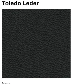 6er-Set Stuhl Oscar Leder Nature Smog Toledo Nero Schwarz Ovalruhr Fuß Edelstahl Matt