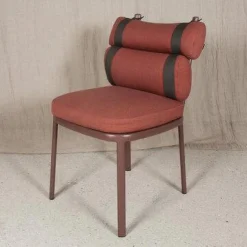 2er-Set Stuhl Outdoor Roll Stoff 308 Sandstone Laminate Gestell Sepia