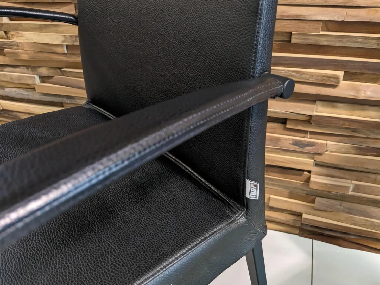 6er-Set Stuhl Perla Leder Celia Nero