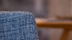 4er-Set Stuhl Polo Cocktail Stoff Taylor 1771-151 Blau Gestell Eiche Massiv