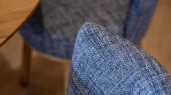 4er-Set Stuhl Polo Cocktail Stoff Taylor 1771-151 Blau Gestell Eiche Massiv