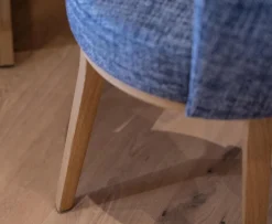 4er-Set Stuhl Polo Cocktail Stoff Taylor 1771-151 Blau Gestell Eiche Massiv