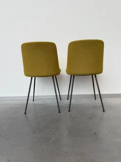 2er-Set Stuhl Rely Stoff Tube Base Hot Madison 528 Gelb Gestell Aluminium Bronze Schwarz Mit Plastikgleitern