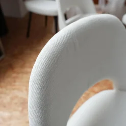 6er-Set Stuhl Saarinen Kollektion Relax Bezug Stoff Dream 201DR Ivory Creme Stuhlbeine Eiche Ebenholz Gebeizt