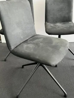 4er-Set Stuhl Soft D4 Leder Nabuk 28 Nero B2 Eisen Lackiert Irondest