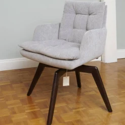 4er-Set Stuhl Soulmade Dining Stoff Tommy 1783-180 Grau Gestell Eiche Wengefarbig