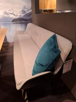 4er-Set Stuhl Vgalvino Außen Leder Schwarz Innen Loden Grauweiß mit Bank