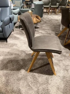 6er-Set Stuhl Westmore Stoff Texel Schlamm Braun Grau