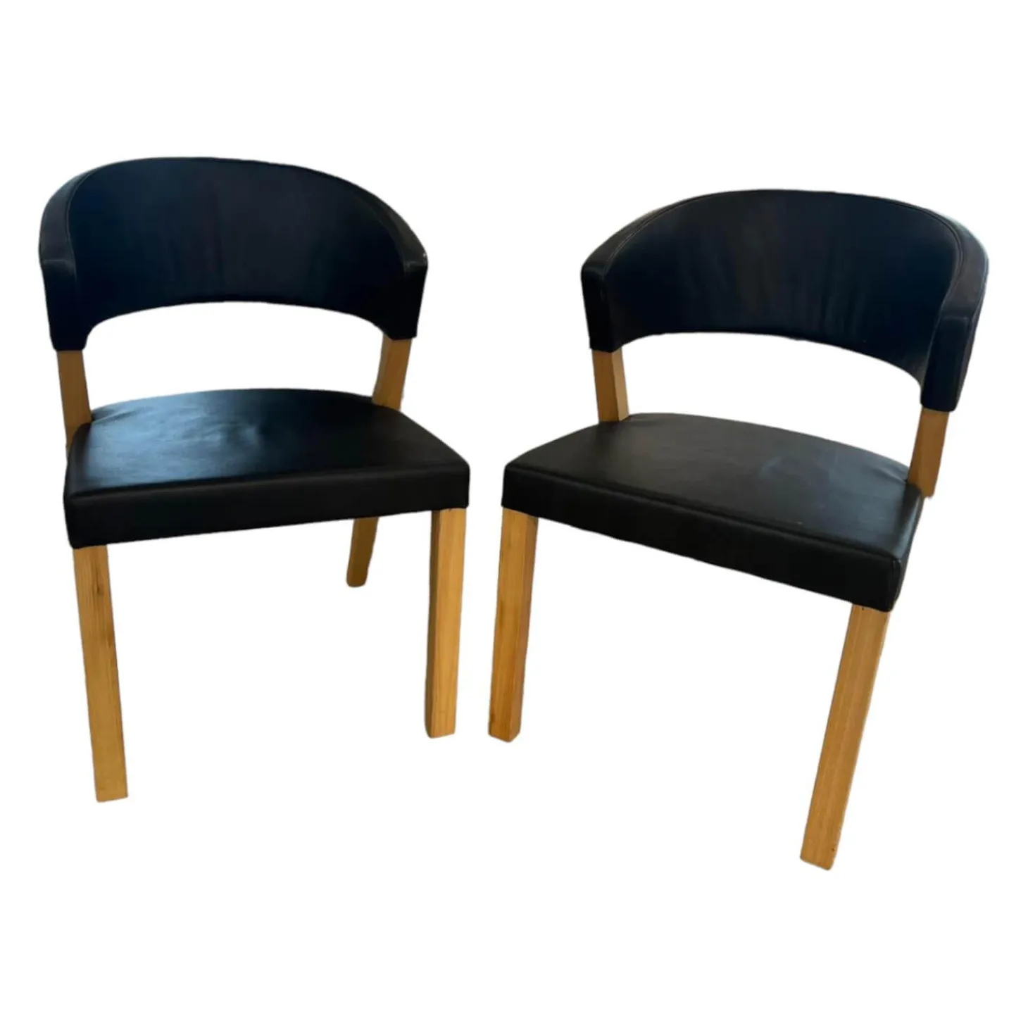 2er-Set Stuhl Xeno Leder Donna Schwarz