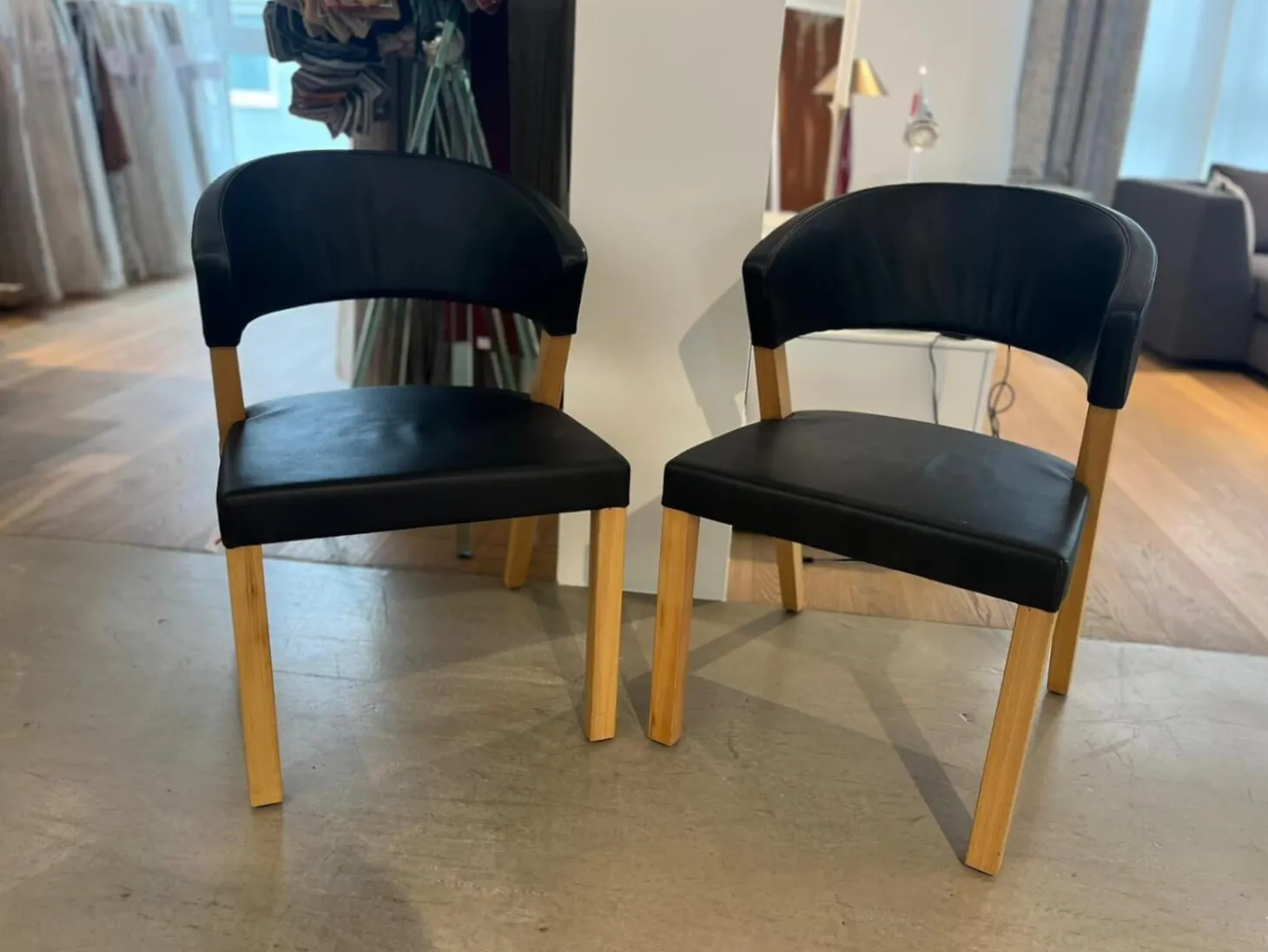 2er-Set Stuhl Xeno Leder Donna Schwarz