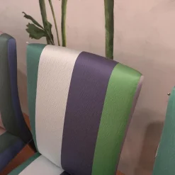 4er-Set Stuhlgruppe Lea Stoff Saarika Azure Buche Anthrazit