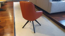 4er-Set STU-VF 671 Leder Medium Kupferbraun Gestell Eiche Gebeizt Schwarz