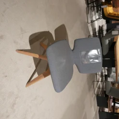 2er-Set Suhl Aye Asdoa Stoff Canvas Hellblau Gestell Eiche Weißöl ohne Armlehnen