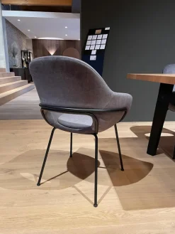 5er-Set Theia Stühle Stoff Smart Elephant Grau Stahlgestell Tiefschwarz