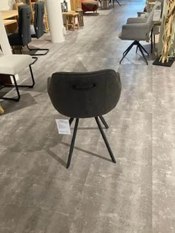 4er-Set Wesley Stoff Bull 66 Graphit Grau Füße Schwarz