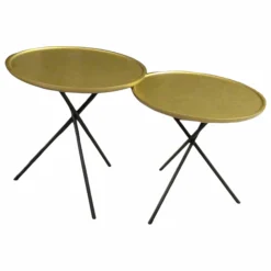 2er-Set WK866 8100062 MDF Gold Gestell Schwarz Lack