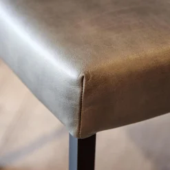 6er-Stuhl Set WK 700 Leder Dakar Classic Greystone Gestell Edelstahl Quadratrohr