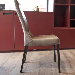 6er-Stuhl Set WK 700 Leder Dakar Classic Greystone Gestell Edelstahl Quadratrohr