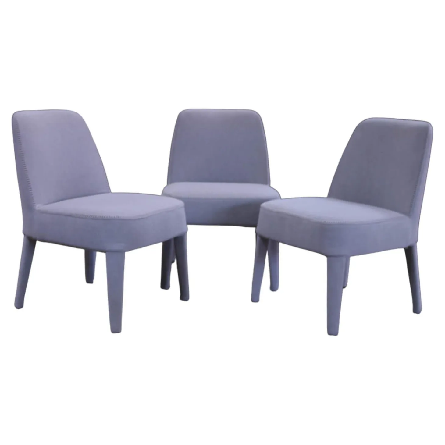 3er-Stuhlgruppe Apta Febo Stoff Licata Grau